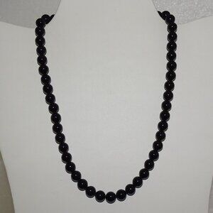 LOVELY VINTAGE BLACK ONYX STRING OF BEADS